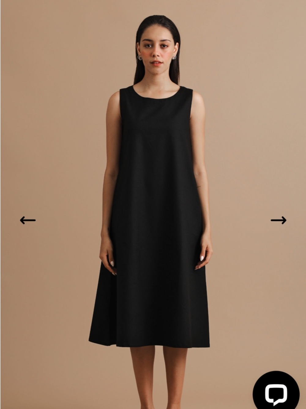 Turn black Sleeveless Midi A-Line Dress